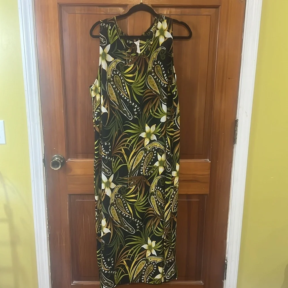 Plus Size Maxi Dress Tropical Print Size 18 - Picture 4 of 11